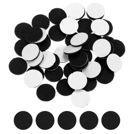 50 Pcs Adhesive Felt Circles, 1/2" Round Non-Woven Felt Pads Stickers, Black