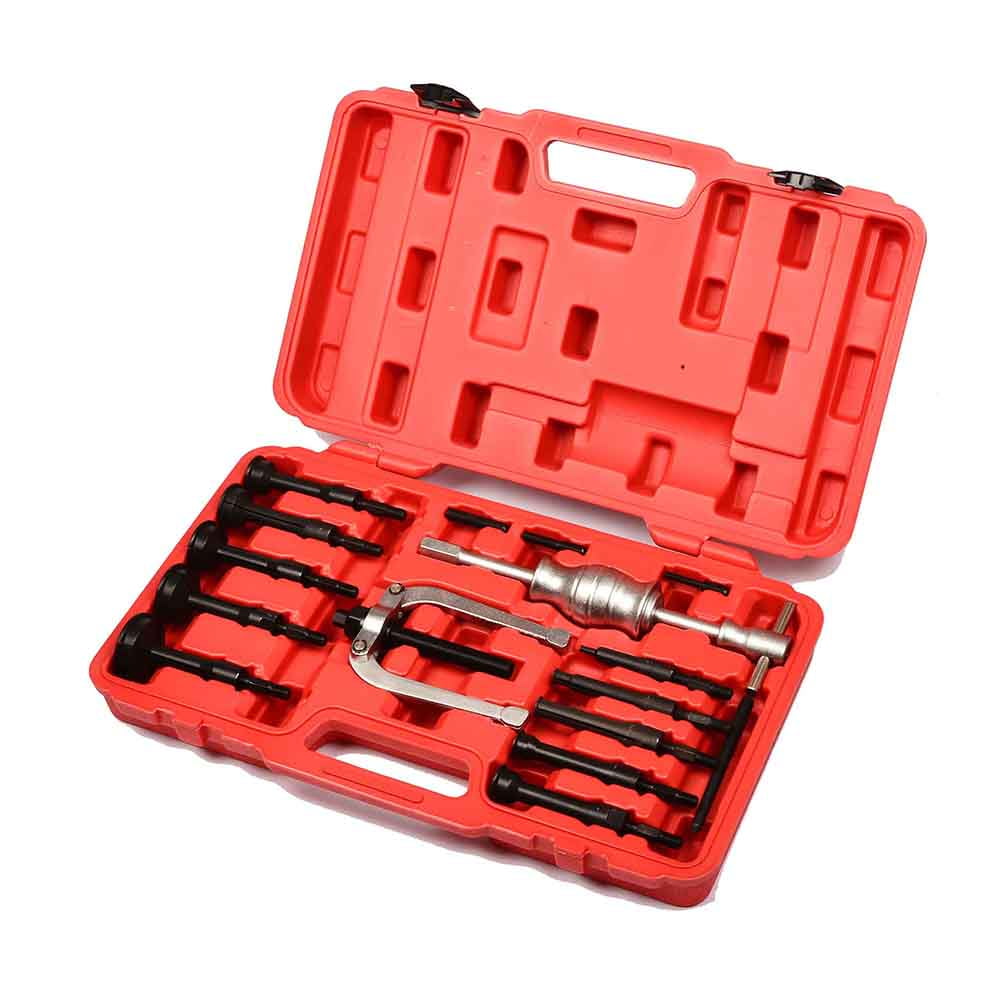 16pcs Blind Hole Collet Bearing Race and Seal Puller Extractor Kit, Slide Hammer Pilot Insert