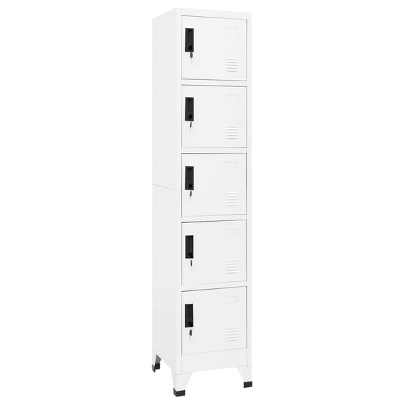 vidaXL Locker Cabinet White 15"x15.7"x70.9" Steel, 339788