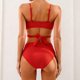 thumbnail image 4 of Trajes de baño Amzcrzy Tankini para mujer, trajes de baño, trajes de baño, bikini, traje de baño diario para mujer, traje de baño conservador de cuerpo unido, conjunto de playa de dos piezas rojo, M, 4 of 8