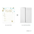 thumbnail image 2 of Koyal Wholesale Light Blue Gold Glitter Boy Baby Shower Paper Invitations, Blank Cards with Envelopes, 20-Pack, 2 of 2