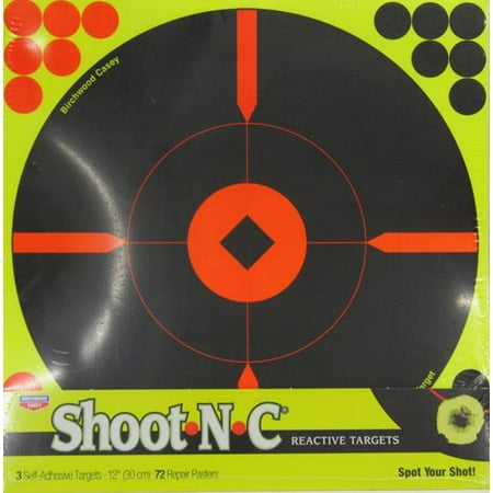 BIRCHWOOD CASEY 12 INCH SHOOT N C REACTIVE TARGETS- 3 SHEET PACK, 72 REPAIR