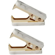 Marble Staples Remover Tool for Office Staple Removal Puller Kit Gold Metal Jaws Stationery Marble White Texture School