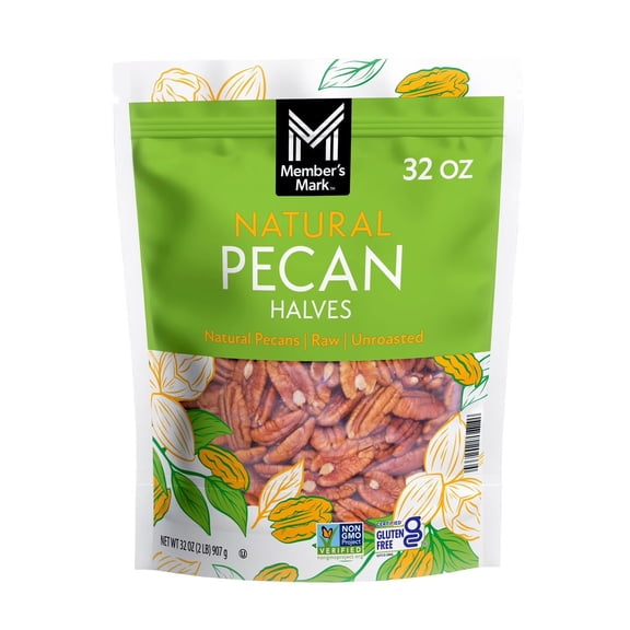 M M Natural Pecan Halves, 32 oz.