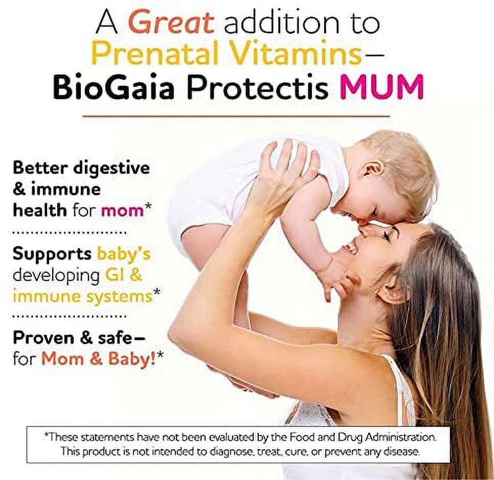 BioGaia Protectis MUM | Prenatal Probiotic  | Helpful for Mom & Baby | Support Baby's Developing Digestive & Immune Systems | Boosts Mom's Immune Defenses & Promotes Good Digestive Health | 30 Count