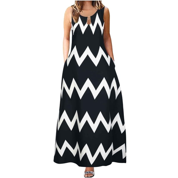 Vestidos Para Mujer Vestidos Casuales de Moda Comtable Sin Mangas Cuello Redondo Retro Swing Vestido Odeerbi ODB155773