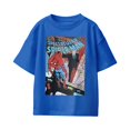 thumbnail image 2 of Marvel Spider-Man Youth Tombstone Poster Vintage T-Shirt (Royal, XS-XL), 2 of 4
