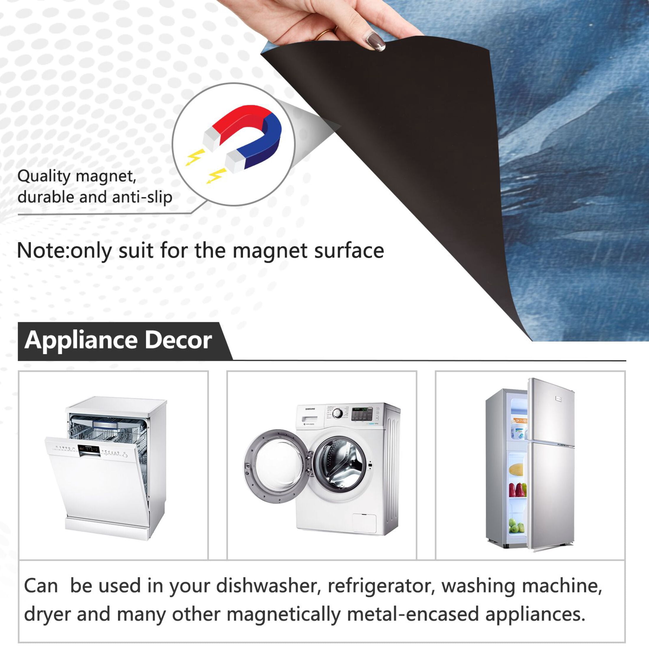 Dishwasher Magnetic Sticker 23x26 Inch Refrigerator Magnetic Sticker Washing Machine Magnetic Sticker Kitchen Panel Magnetic Sticker Home Decor Super Beautiful Blue Flowers