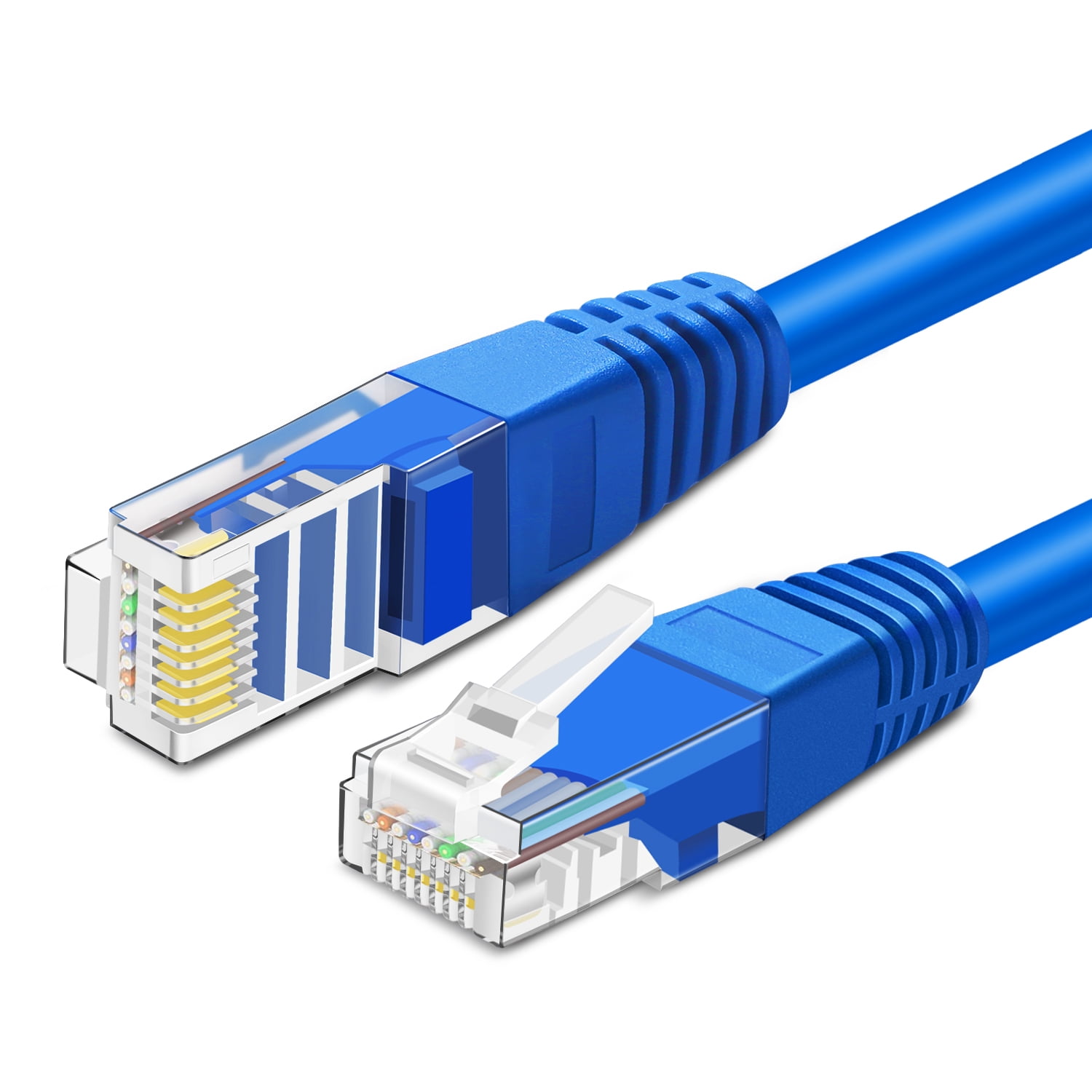 Cat 5e Ethernet Cable 25ft, Cat 5 Internet Patch Cable Cat5e Cable Connector LAN Network Cable Cat5 Wire Cord Snagless Computer Ether Wire (25 Foot Blue) - Walmart.com