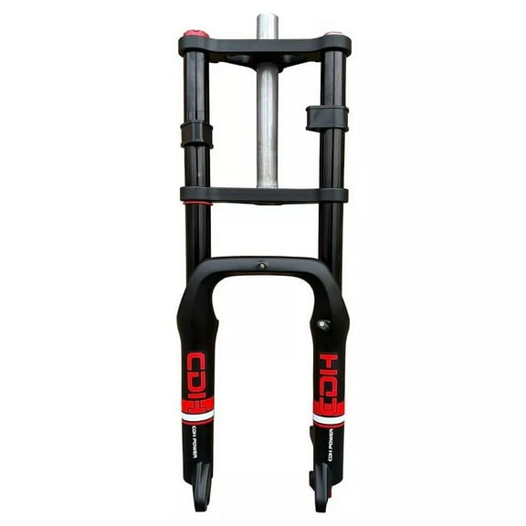 CDH 20X4.0" Fat Tire Bike Fork, Air Suspension Bicycle Fork Double Shoulder Fork 9mm QR, Disc Brake for E-Bike