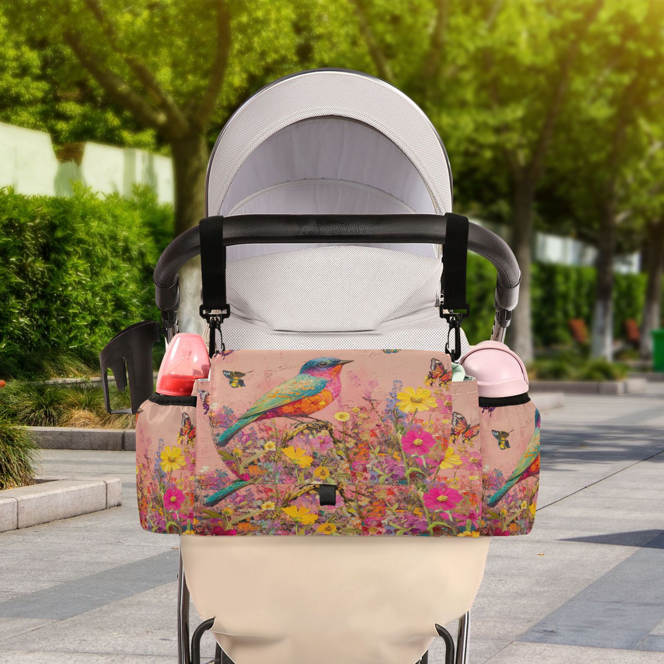 DIXRUYEE Stroller Organizer Vivid Melody Of Nature's Palette Printed