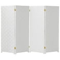 thumbnail image 2 of Red Lantern 4 ft. Short Woven Fiber Outdoor All Weather Folding Screen - 4 Panel - White, 2 of 6