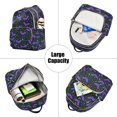 thumbnail image 5 of FORMRS Mini Backpack Purse for Women Quilted Travel Daypack Casual Shoulder Bag, Purple Cartoon Bats Pattern, 5 of 7