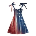 thumbnail image 3 of WUANDIXFA Girls July 4th Dress 1T 2T 3T 4T 5T 6T Red White Blue Star Toddler Patriotic Outfit American Flag Sundress,Watermelon Red,2-3 Years, 3 of 6
