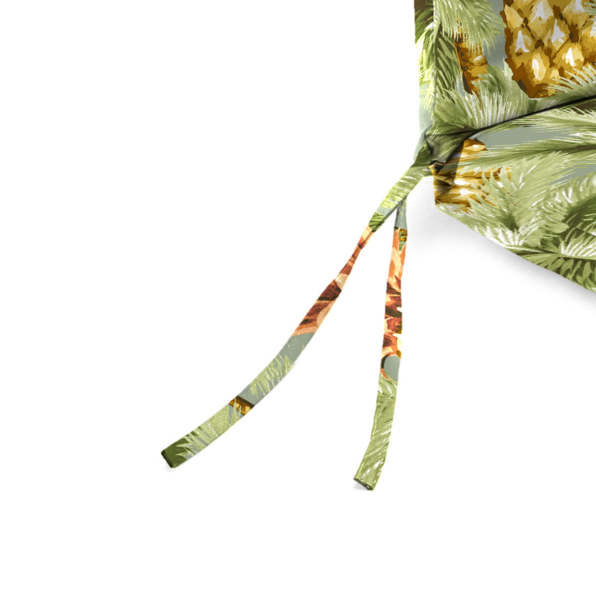 Jordan Manufacturing 44" x 21" Luau Breeze Green Tropical Rectangular Outdoor Chair Cushion with Ties and Hanger Loop