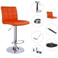 thumbnail image 4 of Leopard by Leader Accessories Square Back PU Leather Adjustable Swivel Bar Stool,Set of 2,Orange, 4 of 6