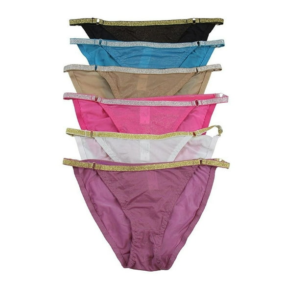 ToBeInStyle Women's Pack of 6 Briefs with Contrasting Waistband