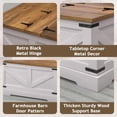 thumbnail image 5 of DreamCurship 31" Farmhouse Coffee Table with Storage, Square Large Center Table, Wood Center Coffee Table with Hidden Compartments for Living Room, White, 5 of 7