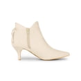 thumbnail image 3 of BLISSFUL STEP Women's Ankle Boots Pointed Toe Kitten Heel Faux Suede Dress Side Zipper Boots  Beige 9, 3 of 7