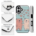 thumbnail image 6 of Compatible with iPhone 11 12 13 mini 14 15 16 Pro Max Plus Wallet Case with Card Holder, PU Leather Kickstand Card Slots Case ( Cute Bear Love, iPhone 12 Pro Max), 6 of 7