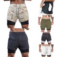 thumbnail image 4 of Pantalones cortos deportivos para hombre Dos capas Bolsillos Toalla Lazo Cordón Entrenamiento, 4 of 7