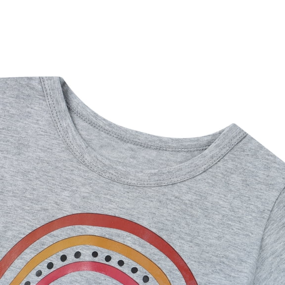 Vedolay Dressy Tops For Girl Toddler Crewneck Tee Graphic T-Shirt Kids Short Sleeve Shirt Girls Birthday Party,Gray 3-6 Months