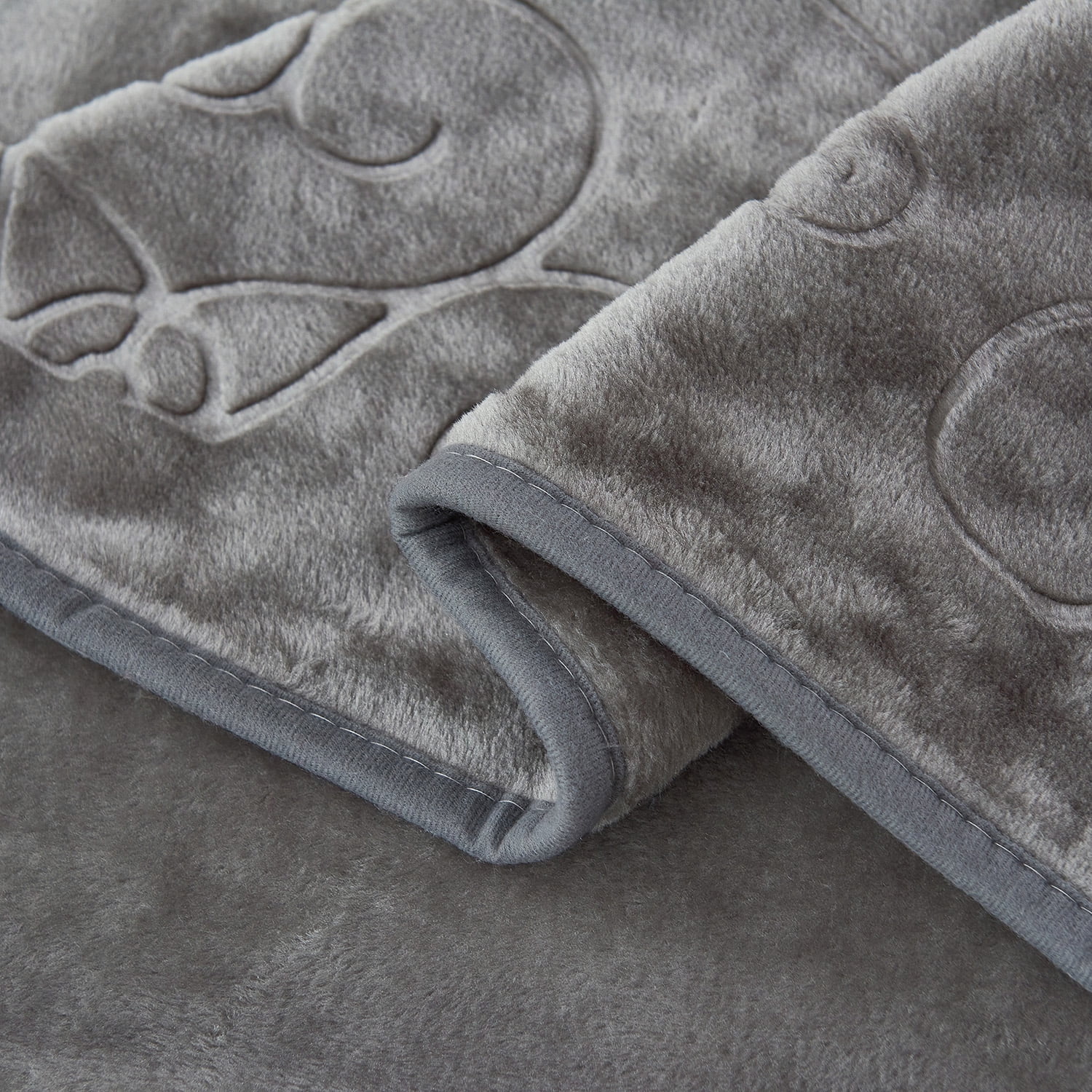 Soft Plush Fleece Blanket,Solid Color Embossed Bed Blanket,Queen 75" x 91",3.3lb