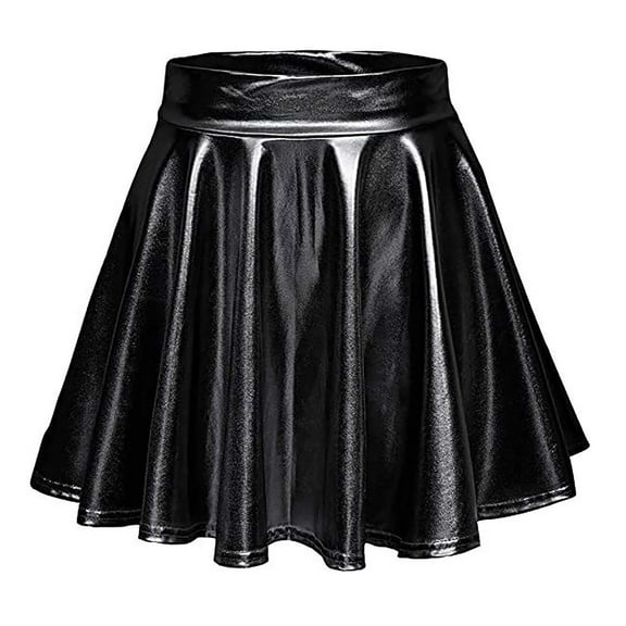 Maoxin Women Skirt Women's Sexy Stage Pleated Skirt ,Black,M
