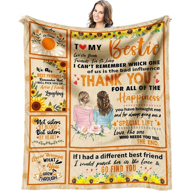 LHSHID Best Friend Blanket Friendship Gifts for Women Friends Best Friend Birthday Gifts for Women Bestie Gifts for Women Bestfriend Gifts for Best Friend BFF Gift for Woman Throw Blanket 30x40in