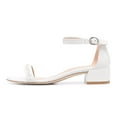 thumbnail image 2 of XYD Women Pearls Open Toe Strappy Low Block Heel Sandal Classic Ankle Strap Wedding Dress Shoes Size 7 White, 2 of 4