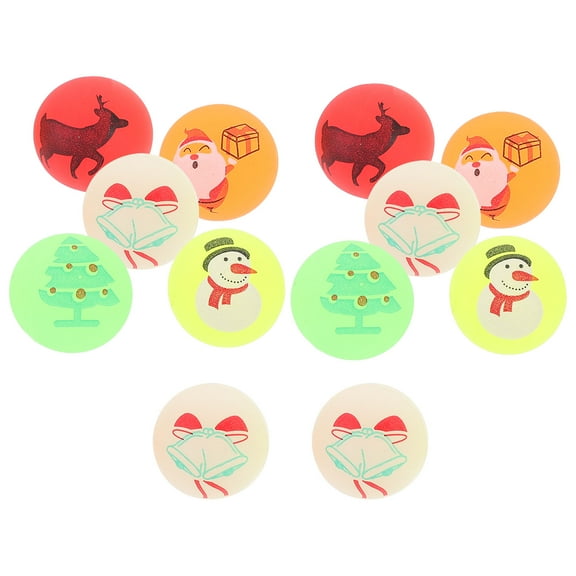 LOLIPPYY 12Pcs Assorted Color Rubber Bouncy Balls Glow in The Dark Christmas Party Supplies