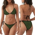 thumbnail image 6 of Ratiio Green Branch Olive Pattern Women's Two Piece Bikini Swimsuit - Adjustable Tie Bikini Set Sexy & Comfortable Beach Swimwear, 6 of 7