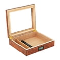 thumbnail image 3 of Humidor De Cigarrillos De Madera, Caja De Almacenamiento De Cedro De Viaje Transparente Para Regalos De Hombres, 3 of 9