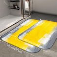 thumbnail image 4 of Yellow Grey Brush Luxury Flannel Bathroom Mats 16x24, Extra Soft and Absorbent Non-Slip Shower Rug for Bathroom Floor, 4 of 9