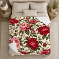thumbnail image 5 of Botanical Peony Rose Floral, Cozy Friendship Quote Scene, Warm Flannel Blanket for Living Room and Reading Nook, Art Lovers Thanksgiving Gift, Artistic Home Decor, 5 of 9