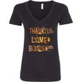 thumbnail image 3 of Inktastic Thankful Loved Blessed Women's V-Neck T-Shirt, 3 of 5