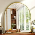 thumbnail image 2 of Arched Wall Mirror for Bathroom, Gold Vanity Mirror for Bedroom, Living Room, Entryway, Decorative Hanging Mirror for Wall, 2 of 9