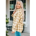 thumbnail image 2 of ABPHQTO Camisa a cuadros amarilla con cuello vuelto para mujer, 2 of 5