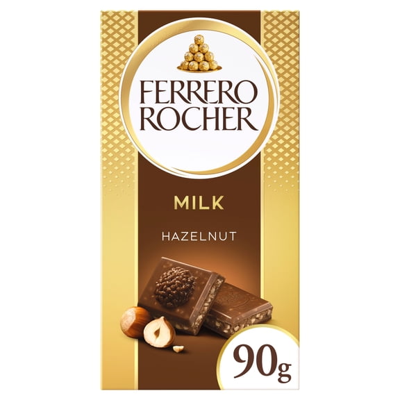 Ferrero Rocher Original Milk Chocolate Bar 90G, Imported from Britain