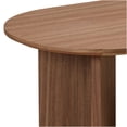 thumbnail image 6 of JERFIT 39.37 Inch Modern Oval Coffee Table for Living Room, Walnut MDF Top with Sturdy Pedestal Base, Small Apartment Bedroom Center Table, 6 of 10