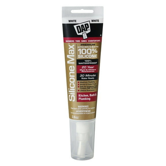 DAP Silicone Max 2.8 oz White Kitchen and Bath Sealant