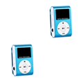 thumbnail image 1 of Sidaley Mini MP3 Player with LCD Screen Fashion Supporting Clip 3.5mm Card Portable Sports Music Audio TF Metal Interface Media Azul 2piezas, 1 of 6