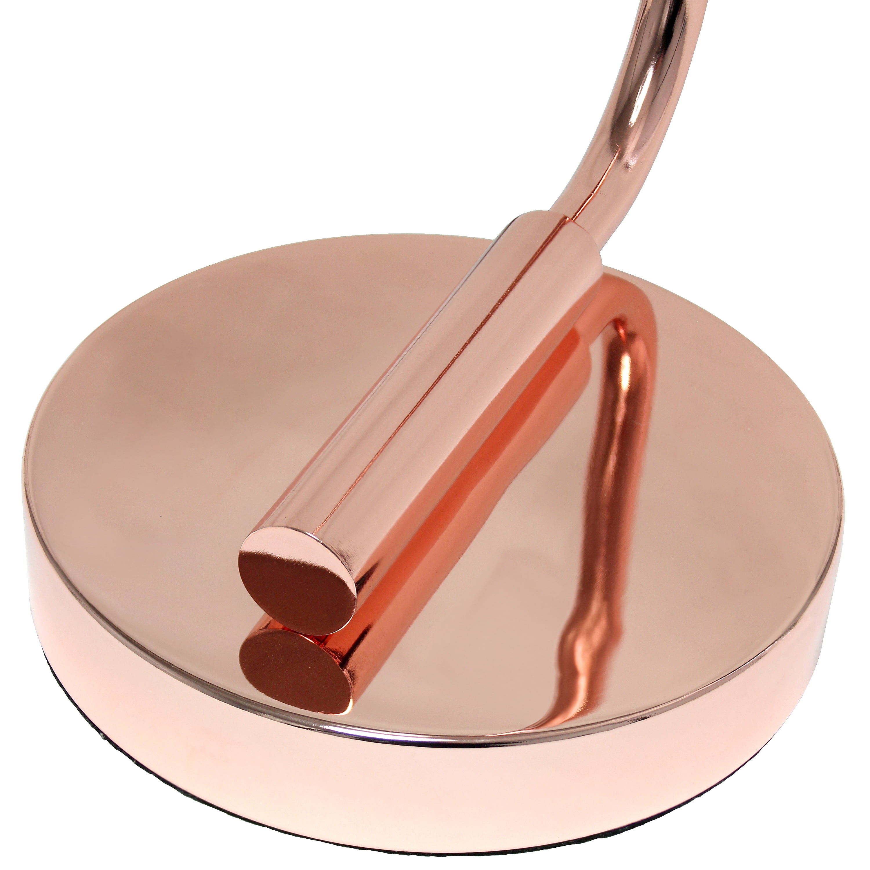 Creekwood Home 18.8" Vintage Industrial Curved Arm Desk Lamp & Glass Shade, Rose Gold