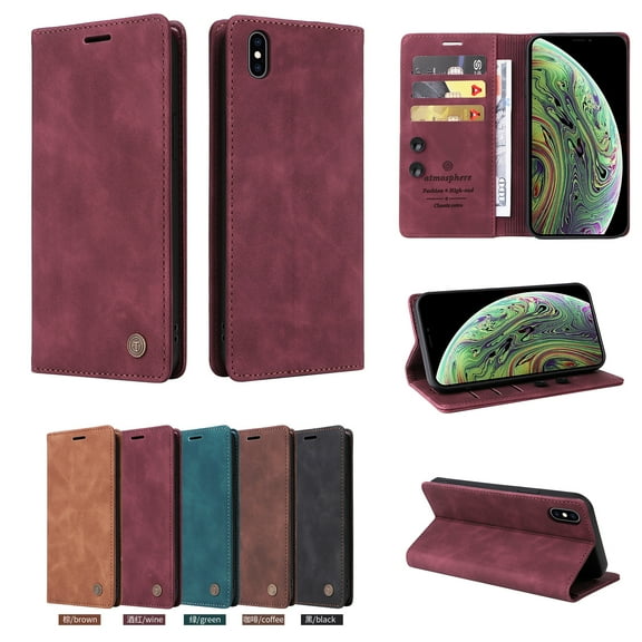 TECH CIRCLE For iPhone XS/X Wallet case,PU Leather Flip Folio Case with Card Holders RFID Blocking Kickstand Shockproof TPU Inner Shell Phone Cover forApple iPhone XS/X 5.8",Red