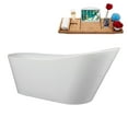 thumbnail image 3 of 71" Streamline B-324-96-BNK Soaking Freestanding Tub and Tray With Internal Drain in Brushed Nickel, 3 of 11