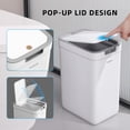 thumbnail image 3 of Bote de basura MOPALL para baño con tapa, 13,6 L + 9,1 L, blanco, paquete de 2, 3 of 7