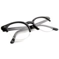 thumbnail image 4 of sunglassLA Unisex Retro Semi-Rimless Clear Lens Round Horn Rimmed Eyeglasses 50mm (Shiny Black / Clear) - 50mm, 4 of 4