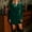 Dark Green, variant on Women's Fashionable Casual Solid Color Long-sleeved Velvet Suit Jumpsuit Dress Jacket Hot Pink M