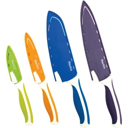 

Starfrit 093887-006-new1 Set Of 4 Knives With Integrated Sharpening Sheaths