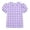 Purple, variant on Summer Big Girls Shirts Trendy Gingham Plaid Puff Short Sleeve Crew Neck Cute Tops Lightly Loose Thin Cute Tops Breathable Daily Wear Checkerboard Print Fashion Casual T Shirts for Kids